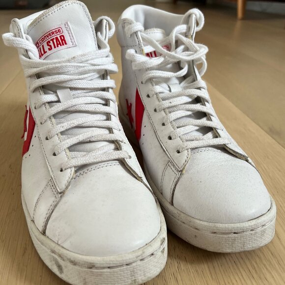 Converse Pro Leather Hi All-Stars White/University Red - Picture 9 of 9